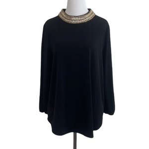 Moa‎ moa women’s XL black collared blouse